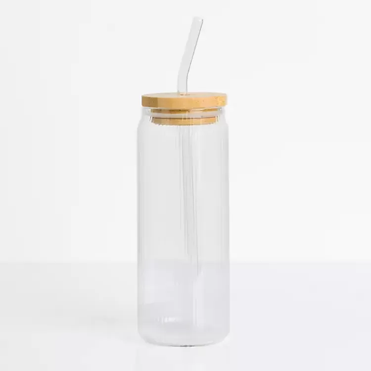 Linear Ribbed Glass Tumbler>Kirklands Home Store