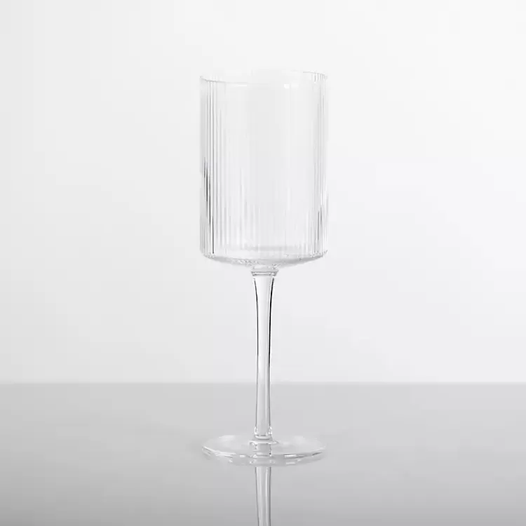 Linear Ribbed Goblet Wine Glass>Kirklands Home Outlet