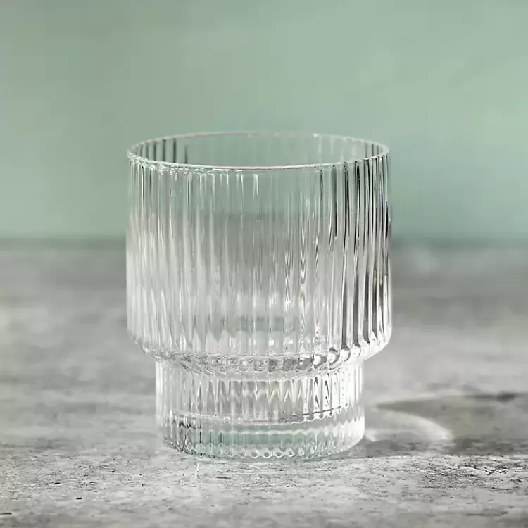 Linear Ribbed Short Glass>Kirklands Home Discount
