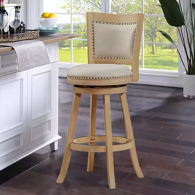 linen_and_wood_nailhead_swivel_bar_stool_3.webp Linen and Wood Nailhead Swivel Bar Stool>Kirklands Home New