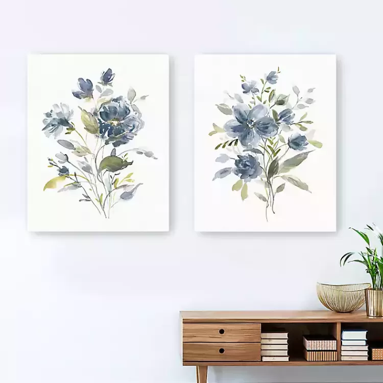 Linen Botanical Navy 2-pc. Canvas Art Prints>Kirklands Home Clearance