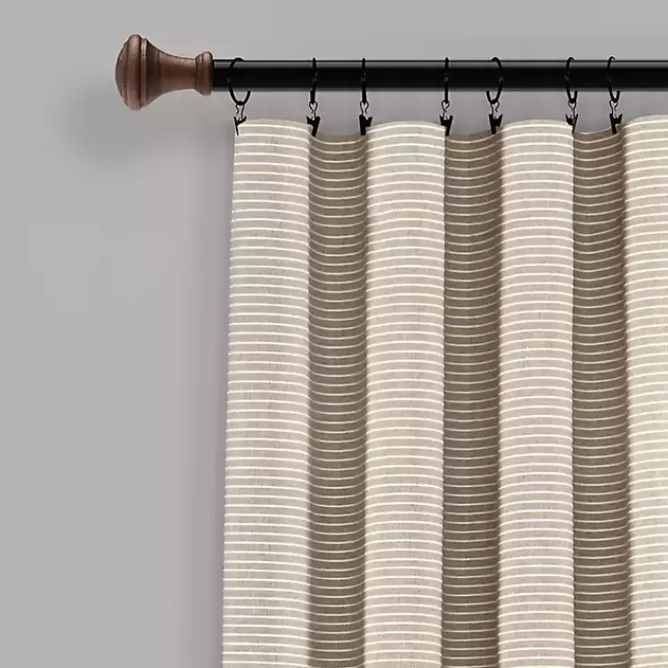 Linen Button and Stripe Curtain Panel Set, 95 in.>Kirklands Home Clearance