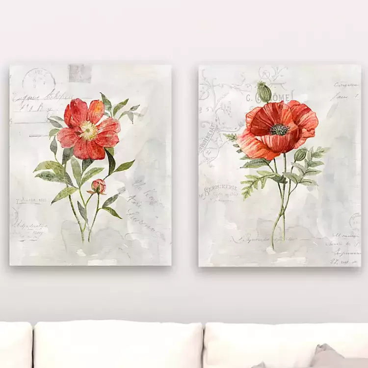 Linen Peony Giclee Canvas Art Prints, Set of 2>Kirklands Home Store