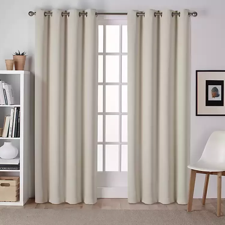 Linen Sateen Curtain Panel Set, 96 in.>Kirklands Home Clearance