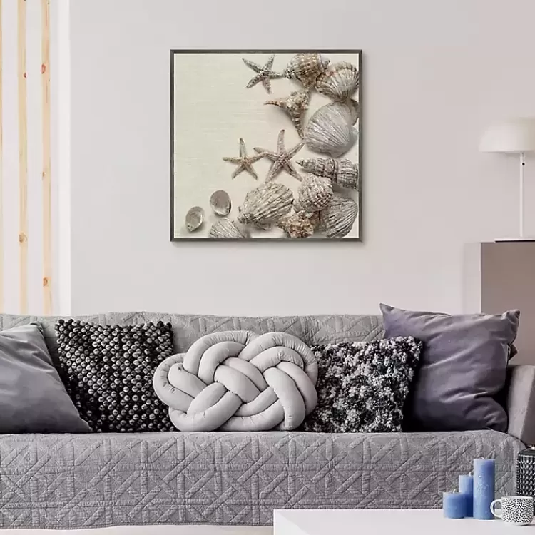 Linen Shell Collection Framed Canvas Art Print>Kirklands Home Online