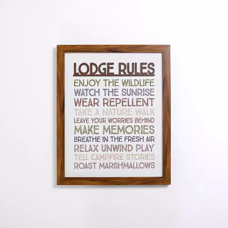 Lodge Rules Framed Wall Plaque>Kirklands Home Best