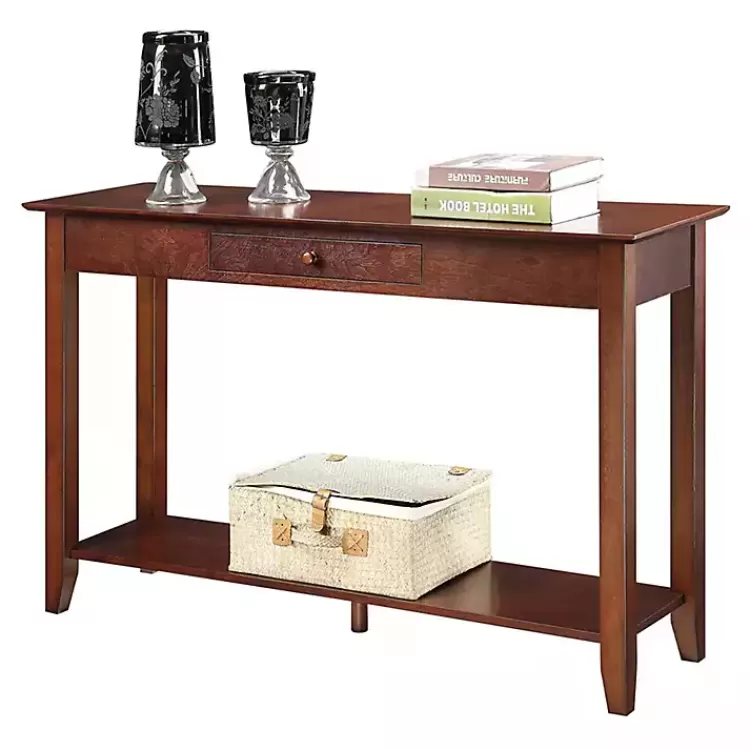 long_brown_single_drawer_console_table_2.webp Long Single Drawer Console Table>Kirklands Home Cheap