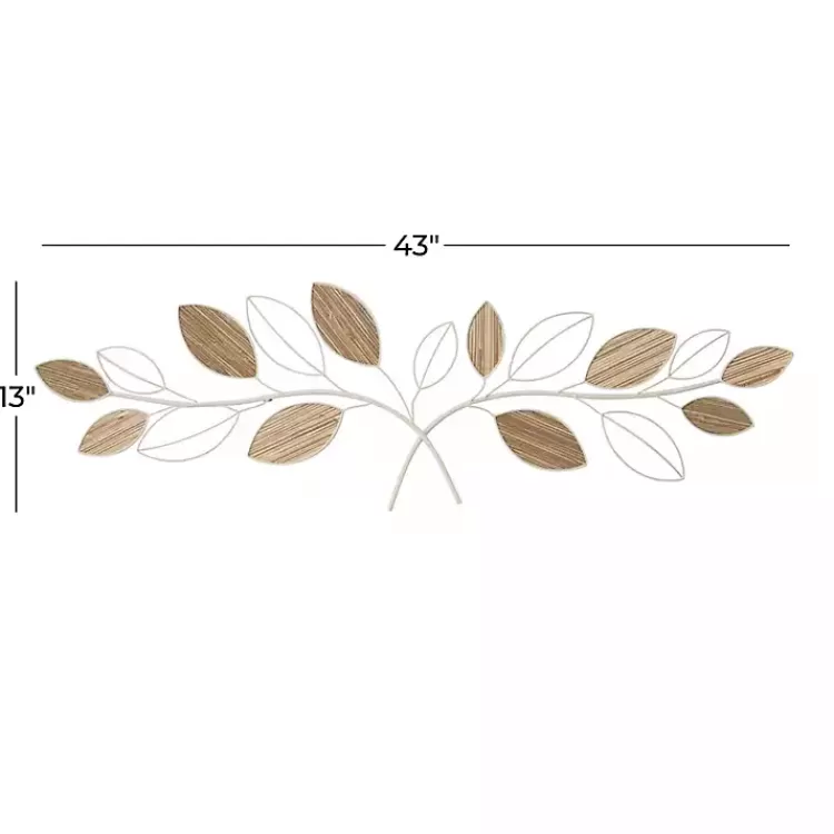 long_white_metal_and_reed_leaf_wall_plaque_3.webp Long White Metal and Reed Leaf Wall Plaque>Kirklands Home New