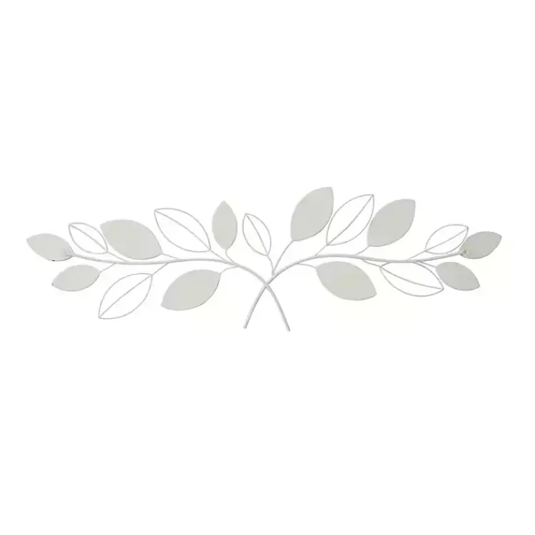 long_white_metal_and_reed_leaf_wall_plaque_4.webp Long White Metal and Reed Leaf Wall Plaque>Kirklands Home New