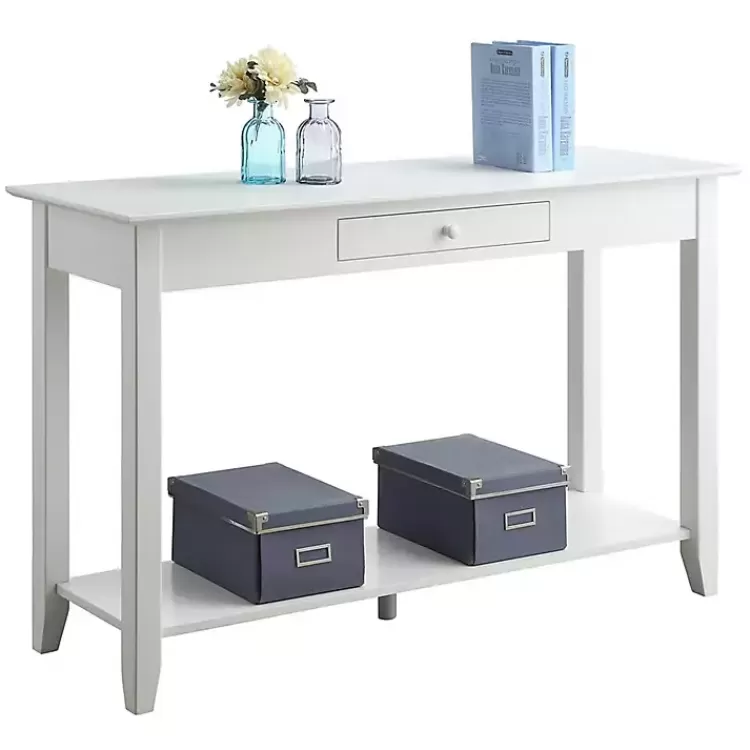 long_white_single_drawer_console_table_2.webp Long Single Drawer Console Table>Kirklands Home Best Sale