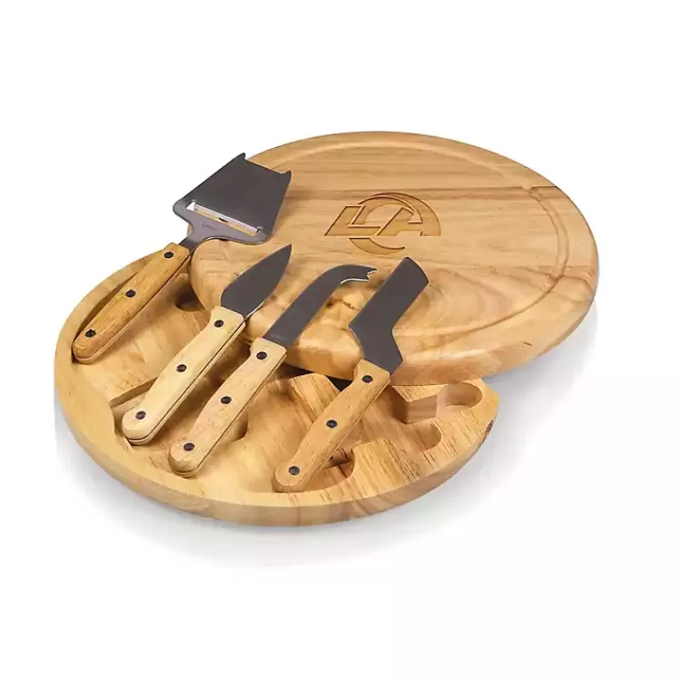 los_angeles_rams_cheese_board_and_tool_set_3.webp Los Angeles Rams Cheese Board and Tool Set>Kirklands Home Clearance