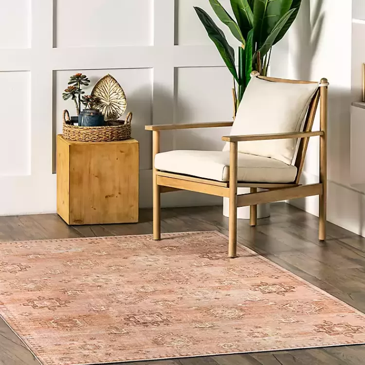 Lottie Peach Vintage Washable Area Rug, 8x10>Kirklands Home Flash Sale