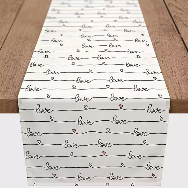 Love Script Pattern Table Runner, 90 in.>Kirklands Home Cheap