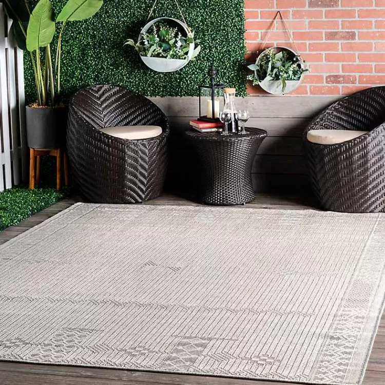 Lowden Gray Tribal Outdoor Rug, 5x8>Kirklands Home Cheap