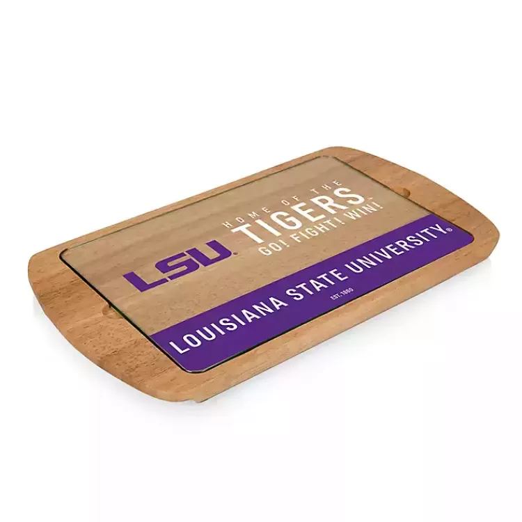 LSU Tigers Wood and Glass Serving Board>Kirklands Home Best Sale