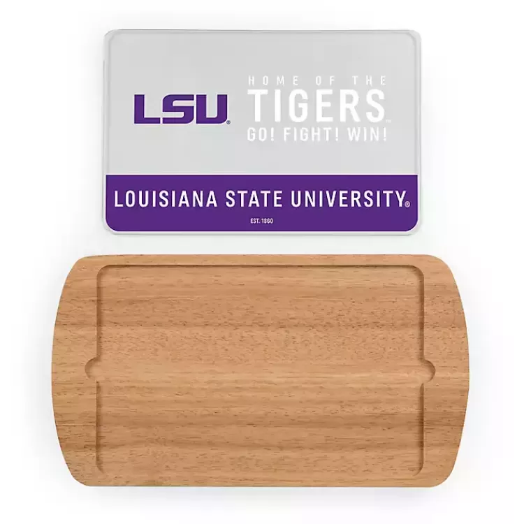 LSU Tigers Wood and Glass Serving Board>Kirklands Home Best Sale