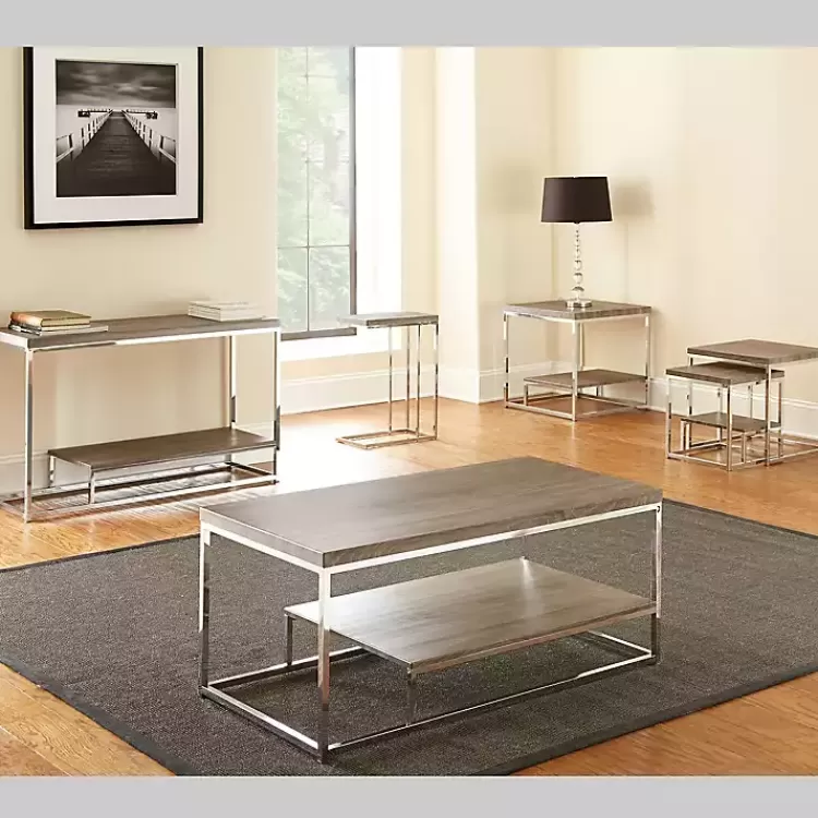 Lucia Chrome Chairside Table>Kirklands Home Outlet
