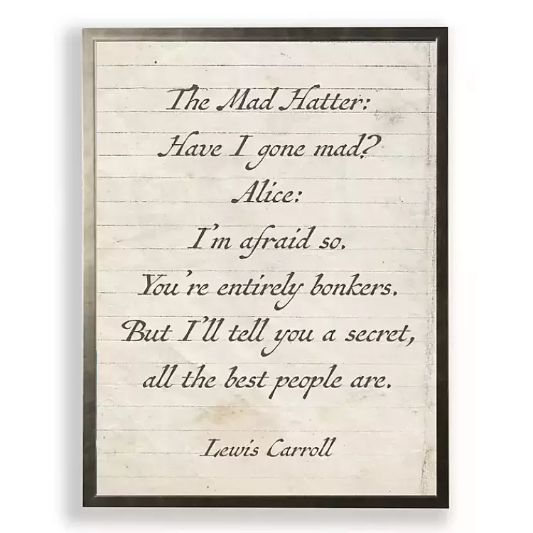 Mad Hatter Quote Wall Plaque>Kirklands Home Sale