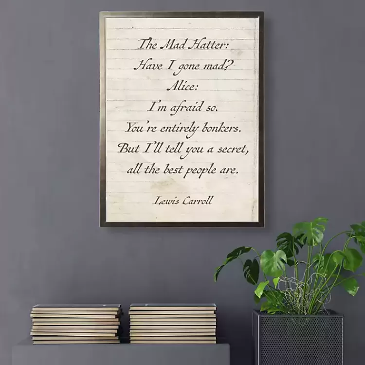 Mad Hatter Quote Wall Plaque>Kirklands Home Sale
