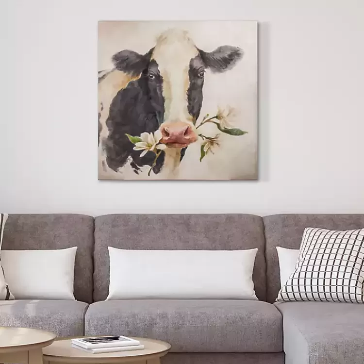 magnolia_cow_canvas_art_print_2.webp Magnolia Cow Canvas Art Print>Kirklands Home Outlet