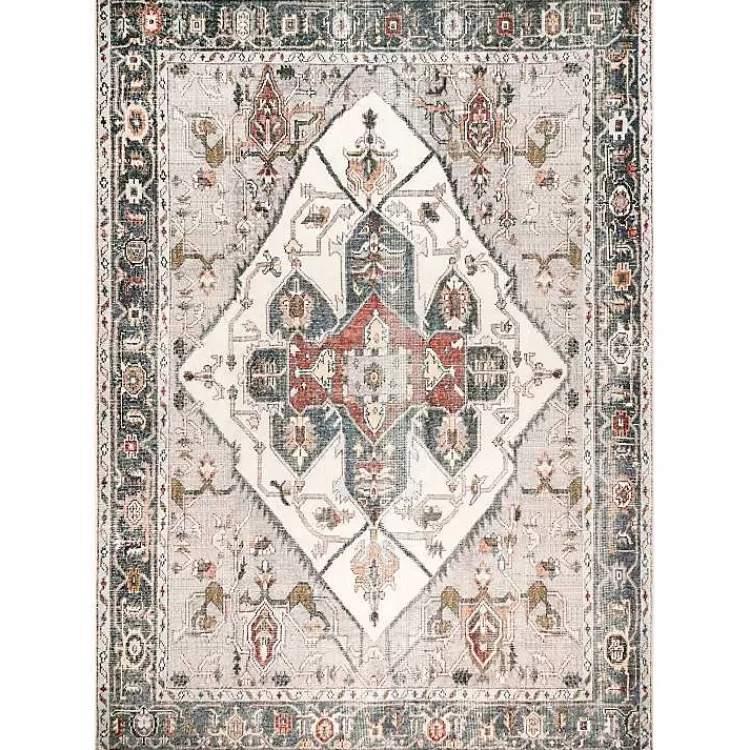 Mali Traditional Medallion Washable Area Rug, 5x8>Kirklands Home New