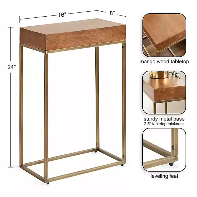 Mango Wood & Slim Karlsen Accent Table>Kirklands Home Fashion