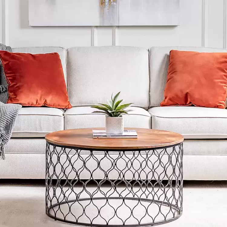 Mango Wood and Black Iron Coffee Table>Kirklands Home Best