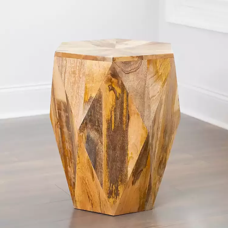 Mango Wood Hexagon Side Table>Kirklands Home Sale