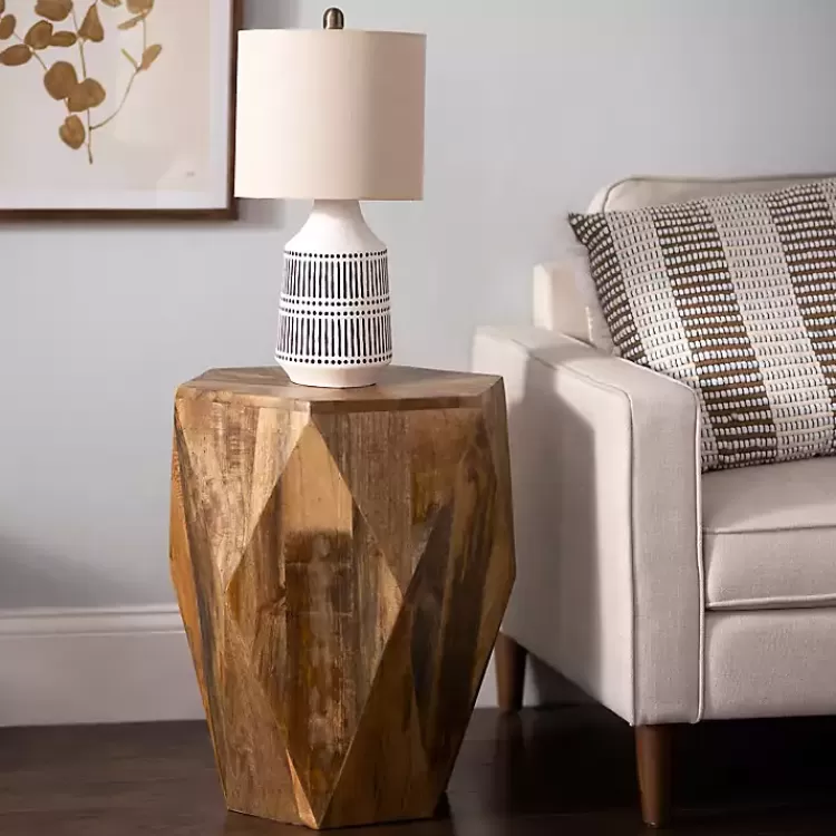 Mango Wood Hexagon Side Table>Kirklands Home Sale