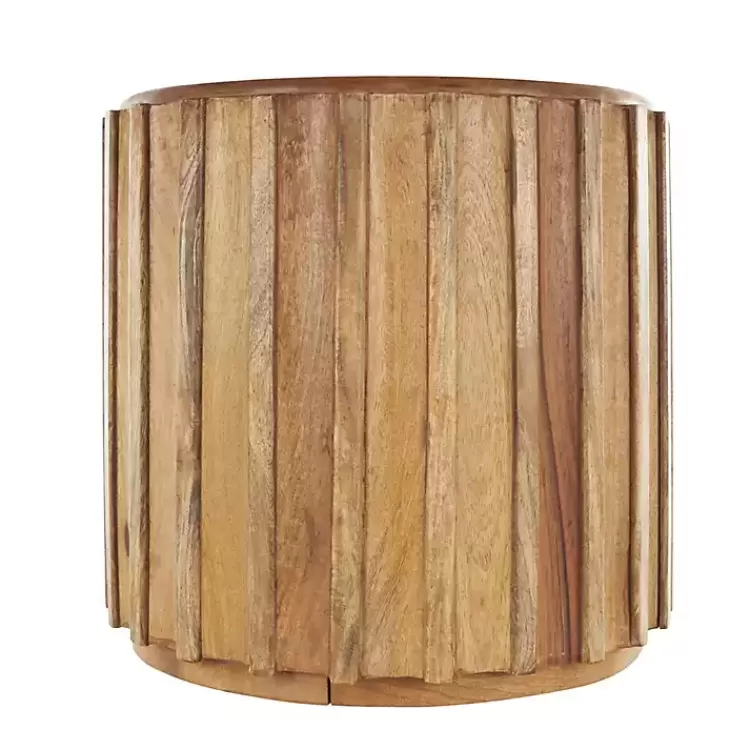 mango_wood_ridged_drum_accent_table_3.webp Mango Wood Ridged Drum Accent Table>Kirklands Home New