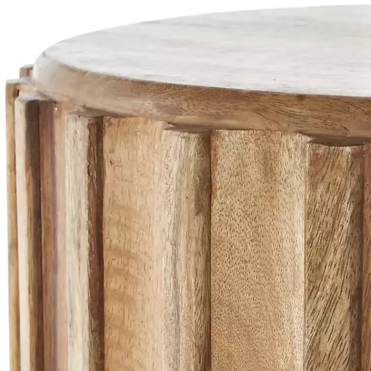 mango_wood_ridged_drum_accent_table_5.webp Mango Wood Ridged Drum Accent Table>Kirklands Home New