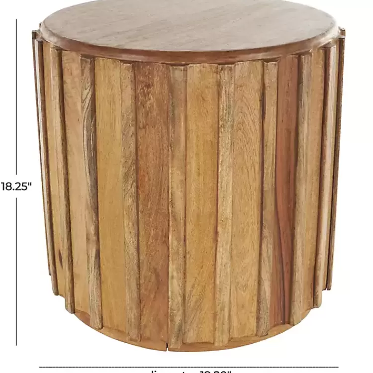mango_wood_ridged_drum_accent_table_7.webp Mango Wood Ridged Drum Accent Table>Kirklands Home New