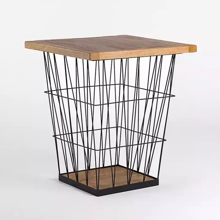 Mango Wood Storage Basket Side Table>Kirklands Home Best Sale
