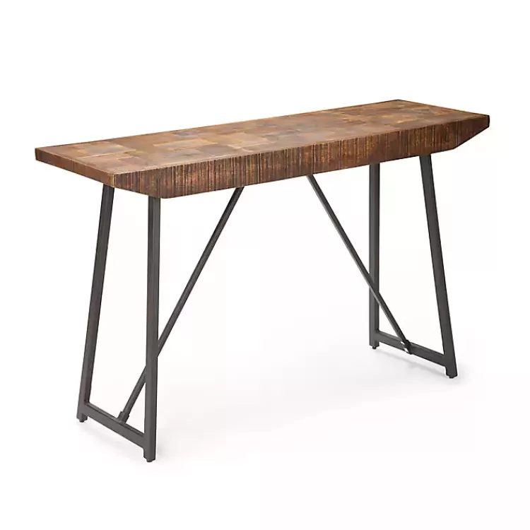 Mango Wood Willow Parquet Sofa Table>Kirklands Home Fashion
