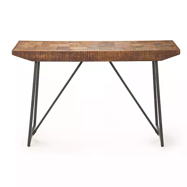Mango Wood Willow Parquet Sofa Table>Kirklands Home Fashion