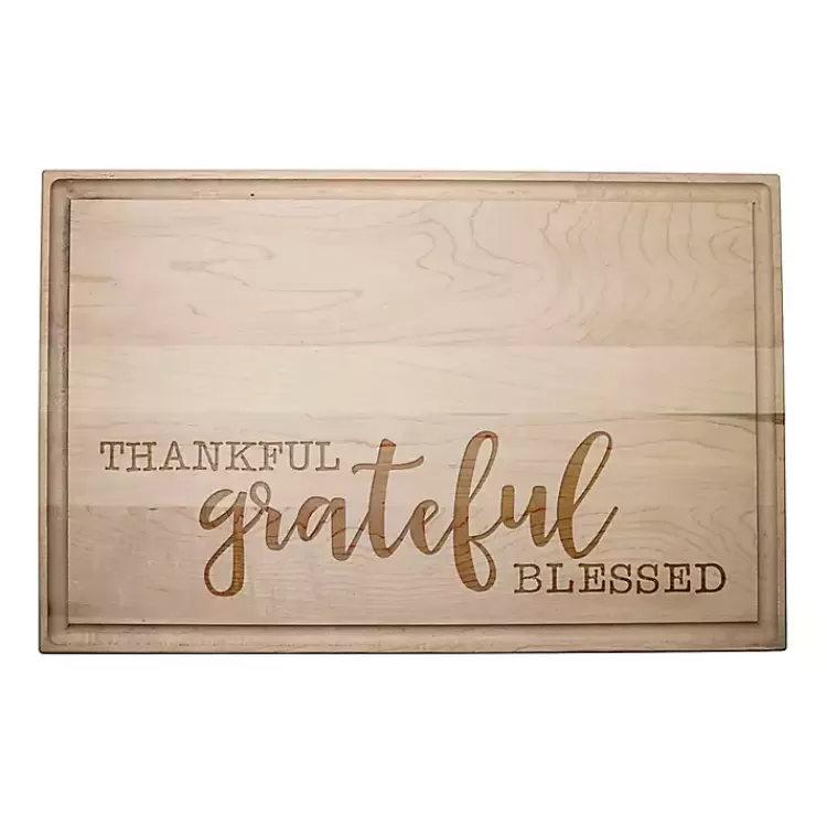 Maple Wood Thankful Grateful Blessed Cutting Board>Kirklands Home Sale