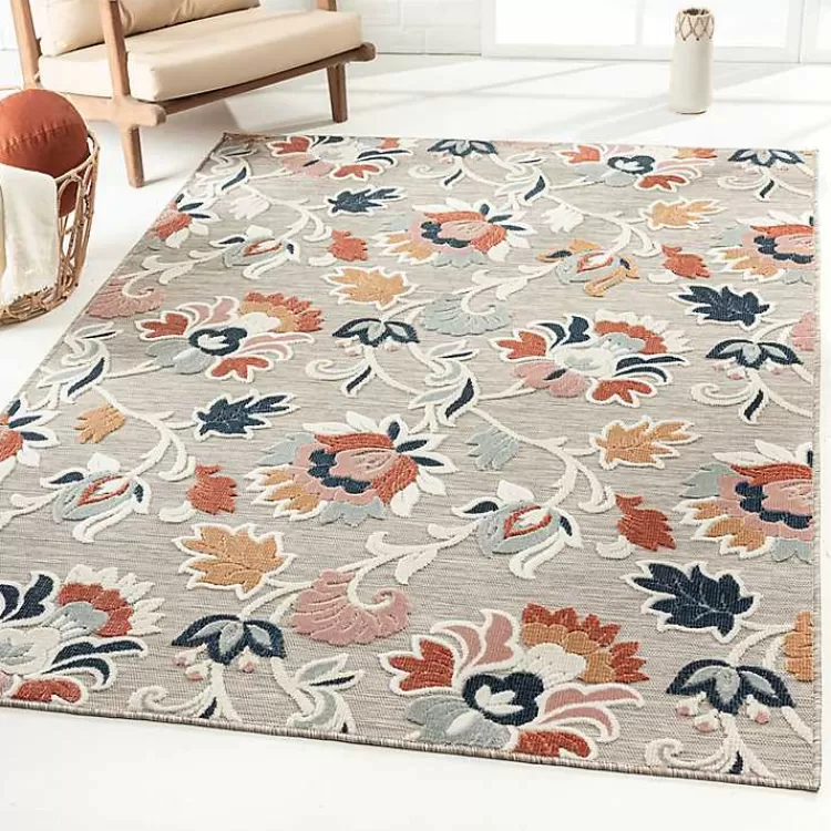 Mara Floral Blossom Indoor/Outdoor Area Rug, 5x7>Kirklands Home Shop