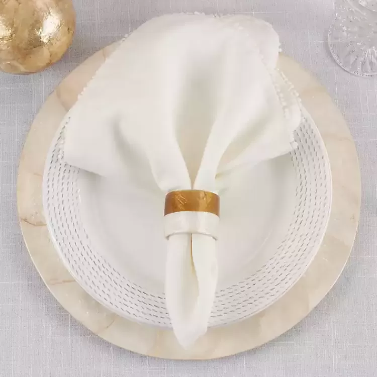 Marble and Wood Two Tone 4-pc. Napkin Ring Set>Kirklands Home Online
