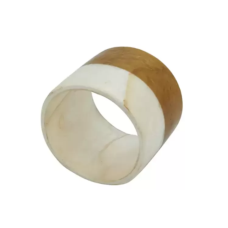 Marble and Wood Two Tone 4-pc. Napkin Ring Set>Kirklands Home Online