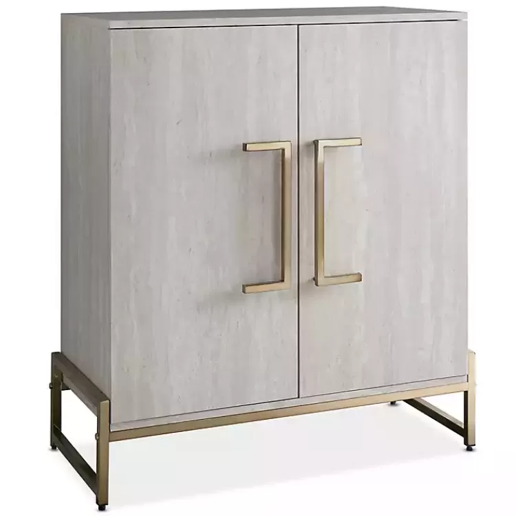 Marble Finish Gold Handle Storage Cabinet>Kirklands Home Hot