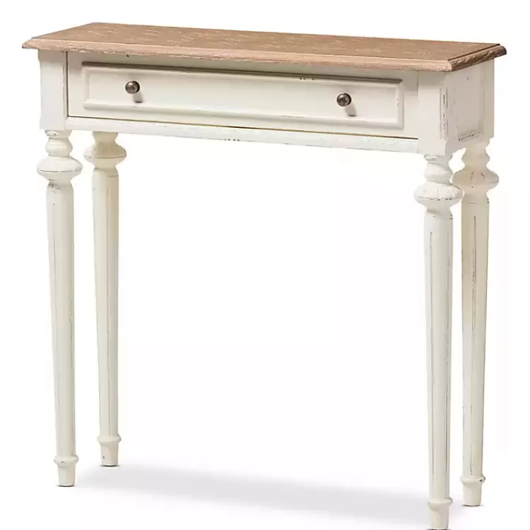 Marquetterie Whitewashed Oak Top Console Table>Kirklands Home Cheap