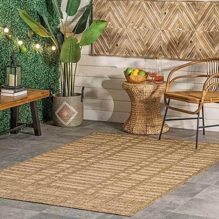Marti Banded Lines Outdoor Rug, 8x10>Kirklands Home Outlet