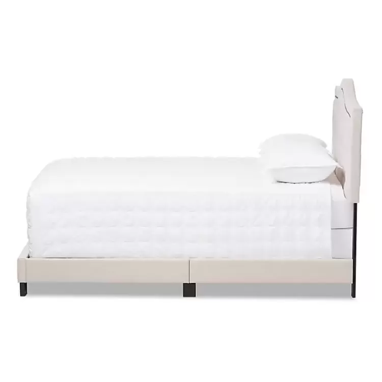 Mary Beige Button Tufted King Bed Frame>Kirklands Home Store