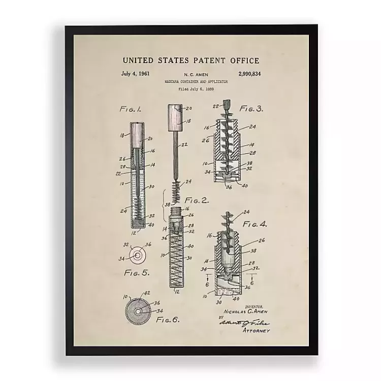 Mascara Patent Framed Art Print>Kirklands Home Store