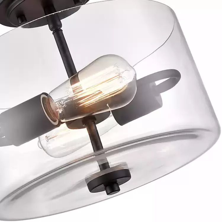 matte_black_drum_semiflush_mount_light_2.webp Matte Drum Semi-Flush Mount Light>Kirklands Home Best Sale