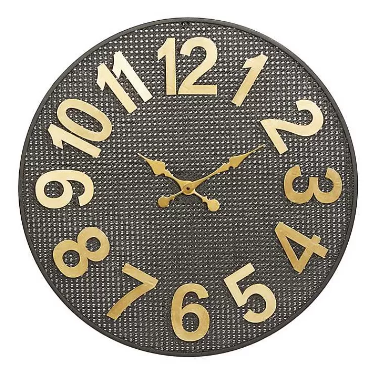 Matte Black Iron Wall Clock, 32 in.>Kirklands Home Best