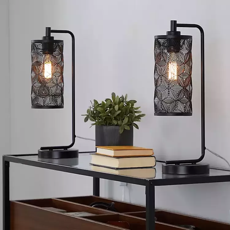 Matte Metal Cutout Table Lamps, Set of 2>Kirklands Home New