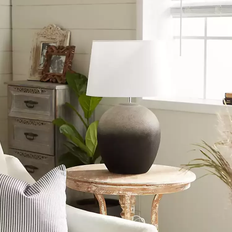 Matte Black Ombre Textured Table Lamp, 23 in.>Kirklands Home Clearance