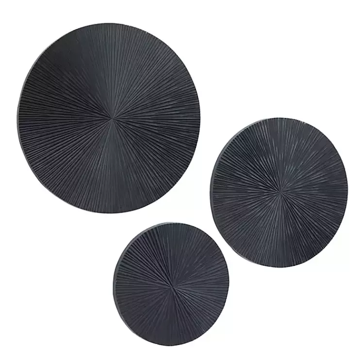matte_black_ribbed_sunburst_wall_plates_set_of__3.webp Matte Ribbed Sunburst Wall Plates, Set of 3>Kirklands Home Hot