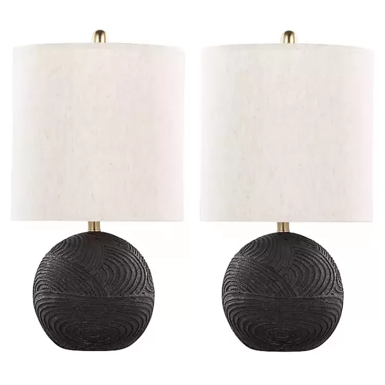 Matte Black Round Kona Table Lamps, Set of 2>Kirklands Home New